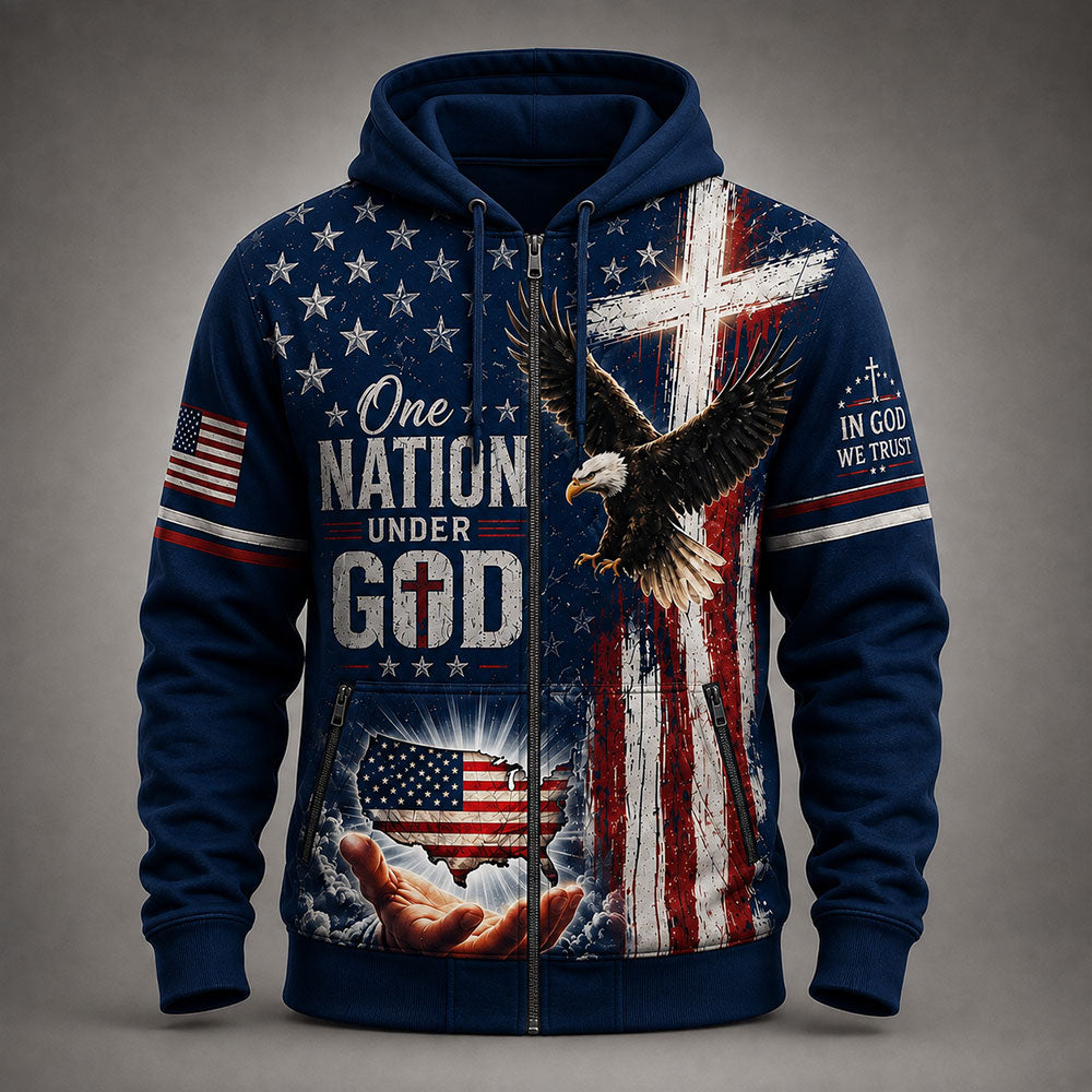 Personalized One Nation Under God  – Christian Patriotic Eagle VTTHB00001