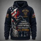 Personalized U.S. Veteran DD-214  – I Served, I Sacrificed, I Regret Nothing VTTHB00003