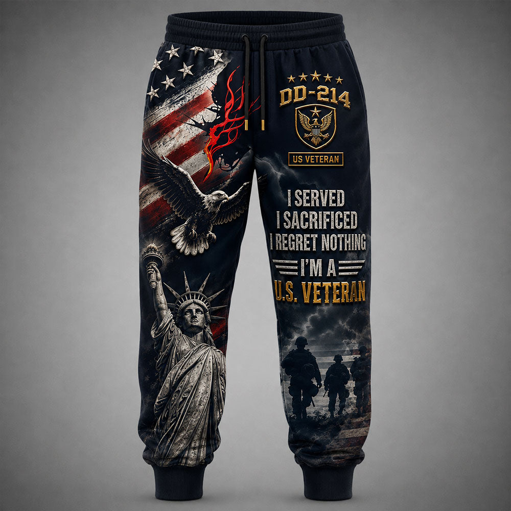 Personalized U.S. Veteran DD-214  – I Served, I Sacrificed, I Regret Nothing VTTHB00003