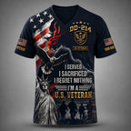 Personalized U.S. Veteran DD-214  – I Served, I Sacrificed, I Regret Nothing VTTHB00003
