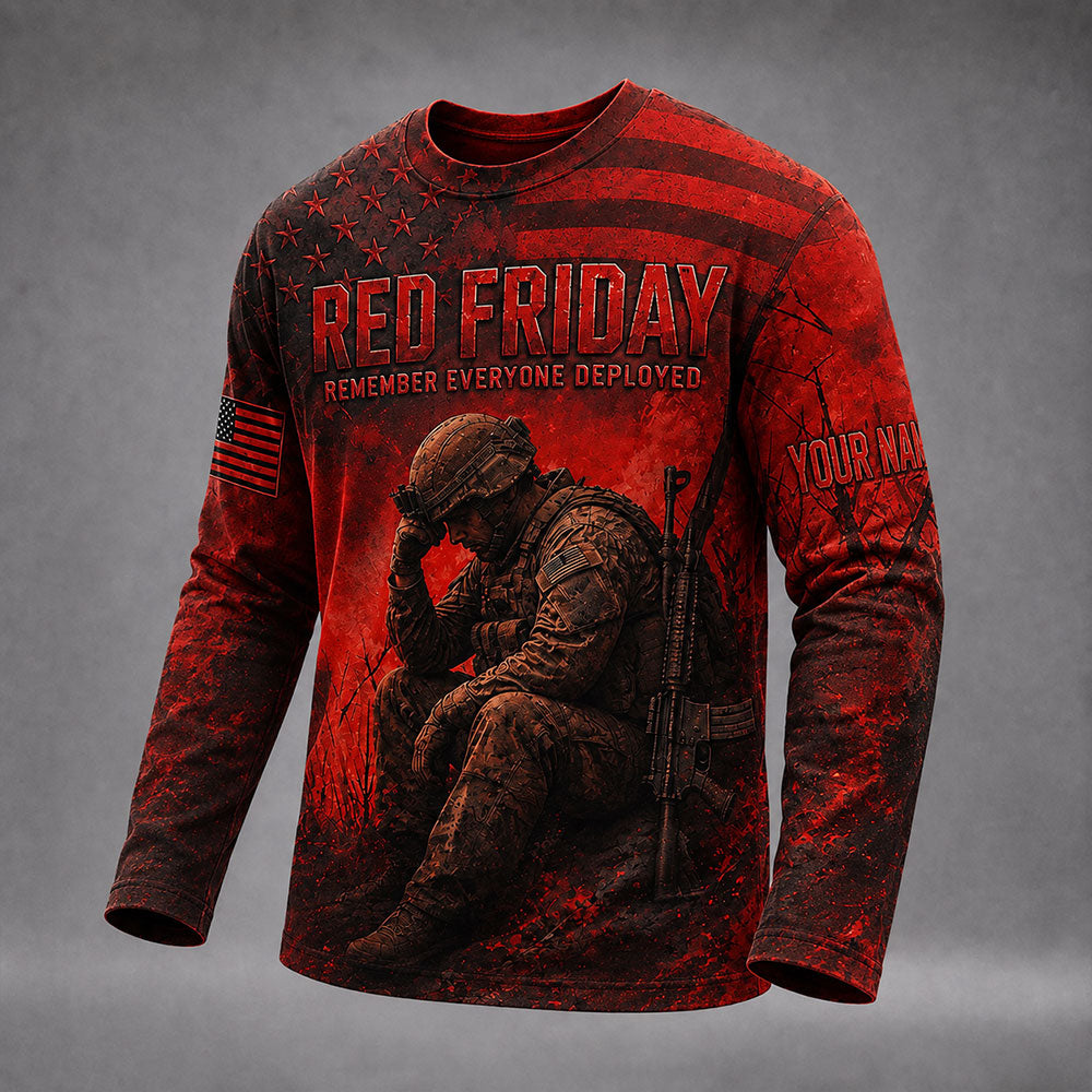 Personalized RED Friday – Remember Everyone Deployed Military VTTHB00004