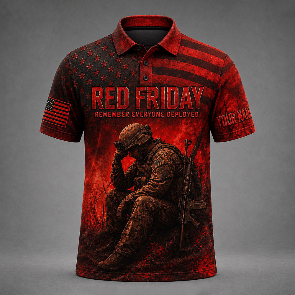 Personalized RED Friday – Remember Everyone Deployed Military VTTHB00004