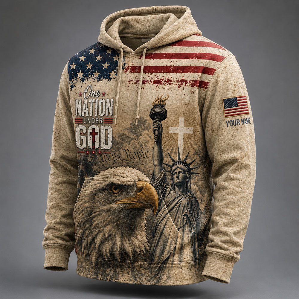 Personalized One Nation Under God – Patriotic Eagle & Liberty VTTHB00005