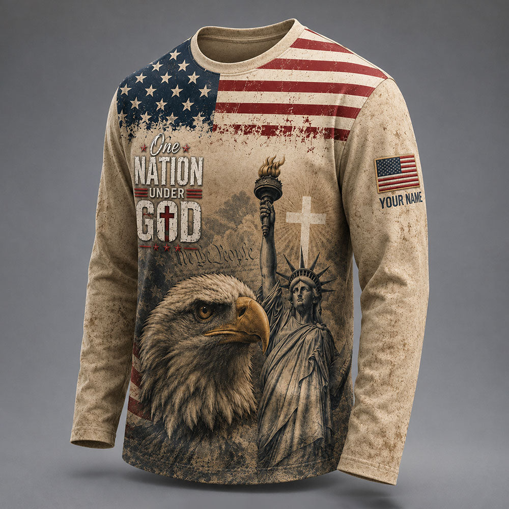 Personalized One Nation Under God – Patriotic Eagle & Liberty VTTHB00005