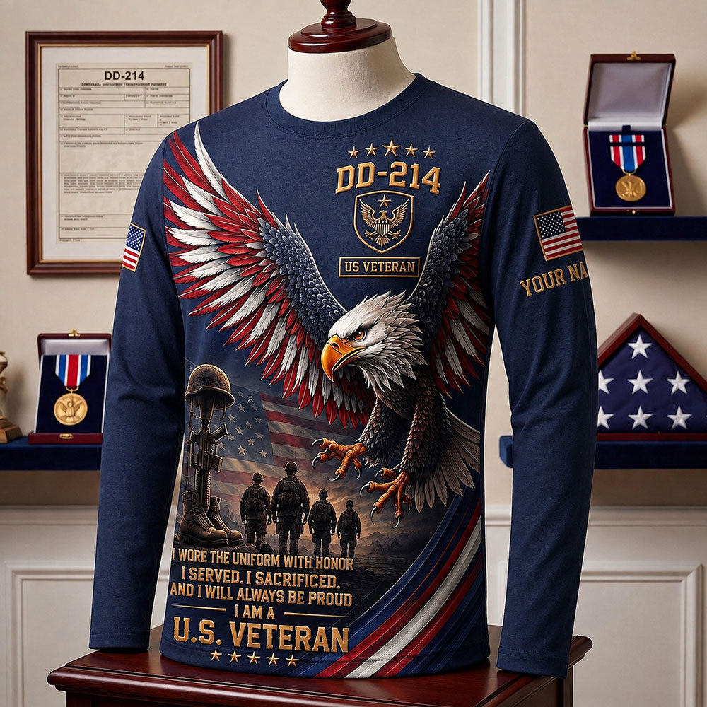 Personalized U.S. Veteran DD-214 – Bald Eagle Patriotic Military VTTHB00006