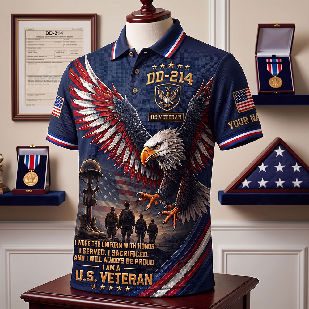 Personalized U.S. Veteran DD-214 – Bald Eagle Patriotic Military VTTHB00006