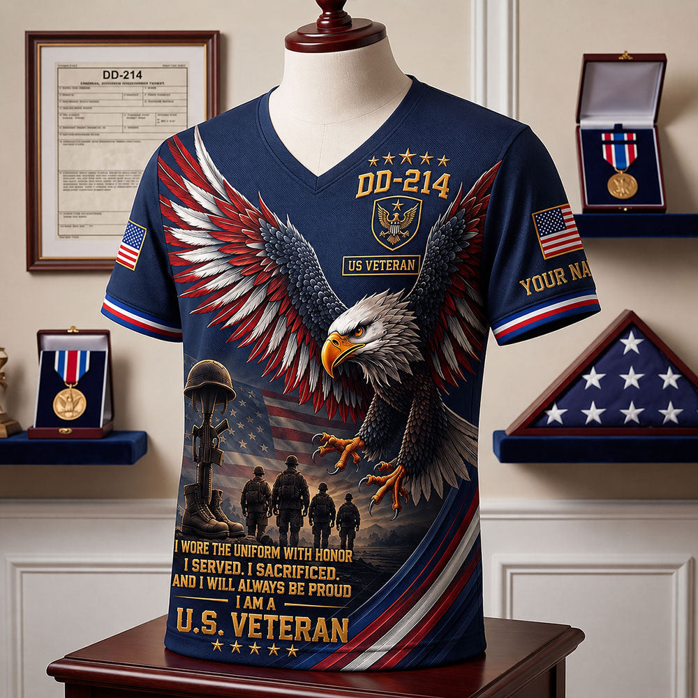 Personalized U.S. Veteran DD-214 – Bald Eagle Patriotic Military VTTHB00006