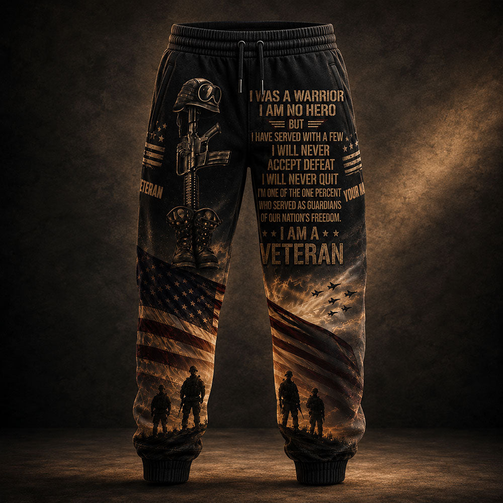 Personalized U.S. Veteran Warrior – I Will Never Quit Patriotic VTTHB00007