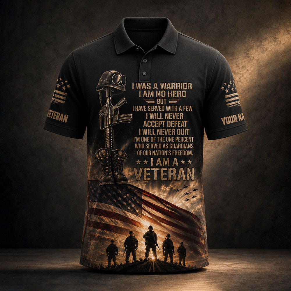 Personalized U.S. Veteran Warrior – I Will Never Quit Patriotic VTTHB00007