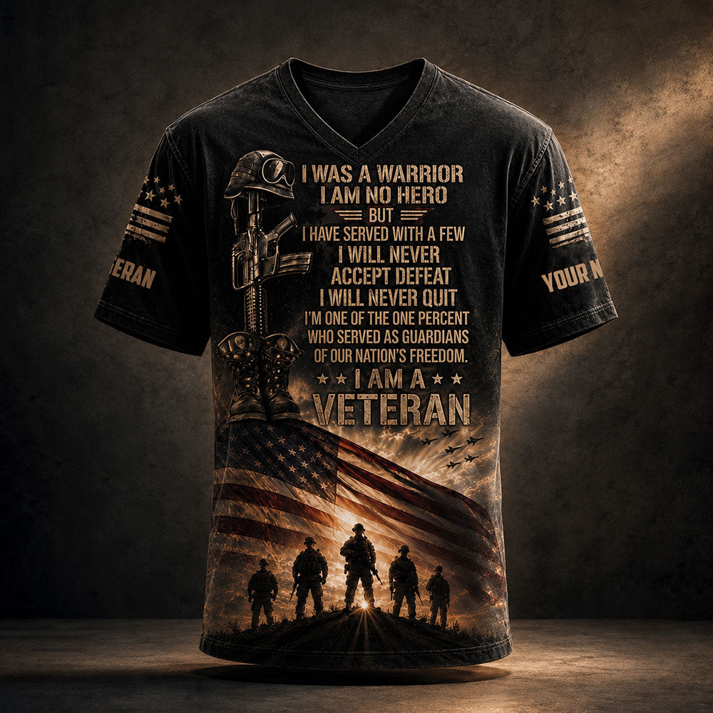 Personalized U.S. Veteran Warrior – I Will Never Quit Patriotic VTTHB00007
