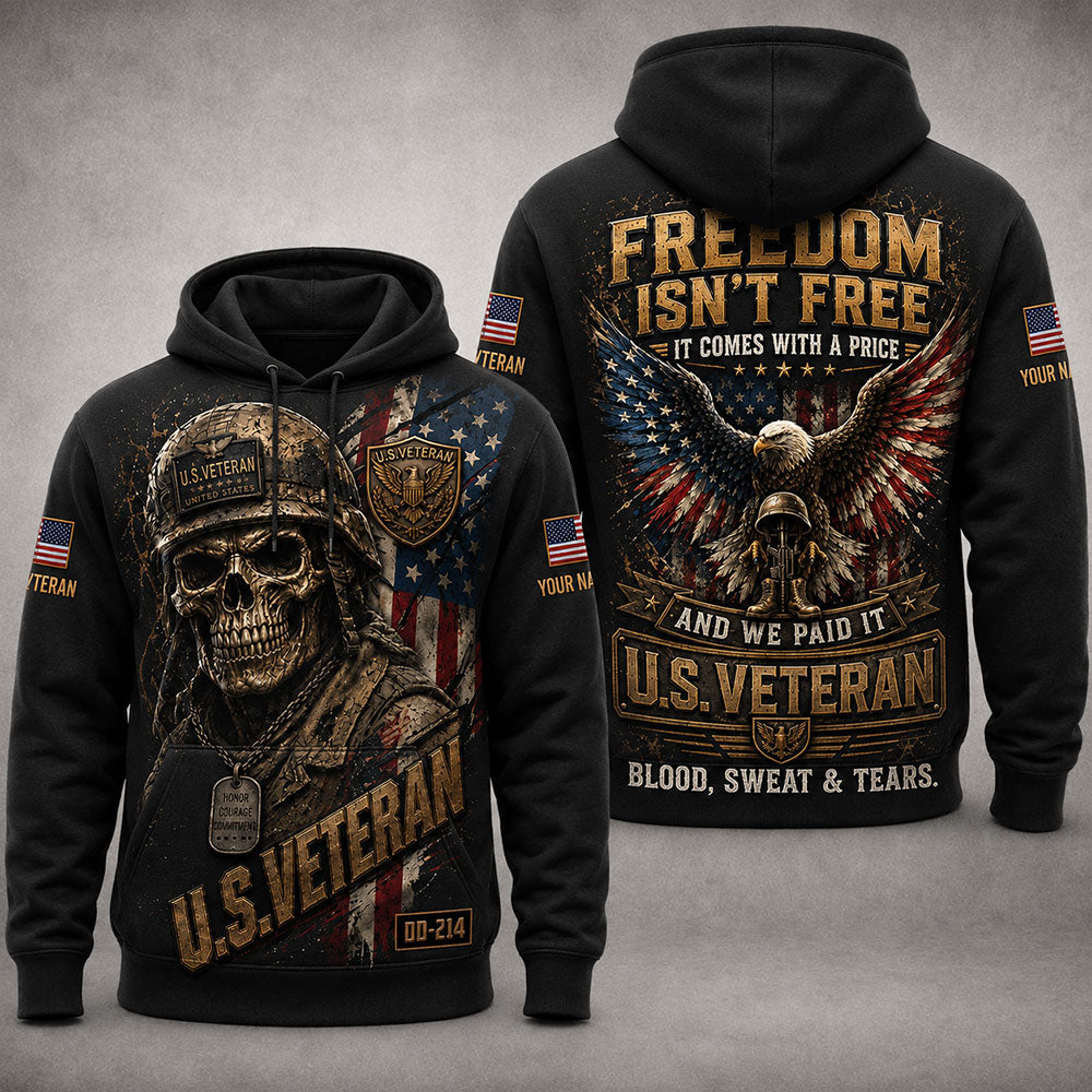 Personalized U.S. Veteran DD-214– Freedom Isn’t Free Patriotic VTTHB00008