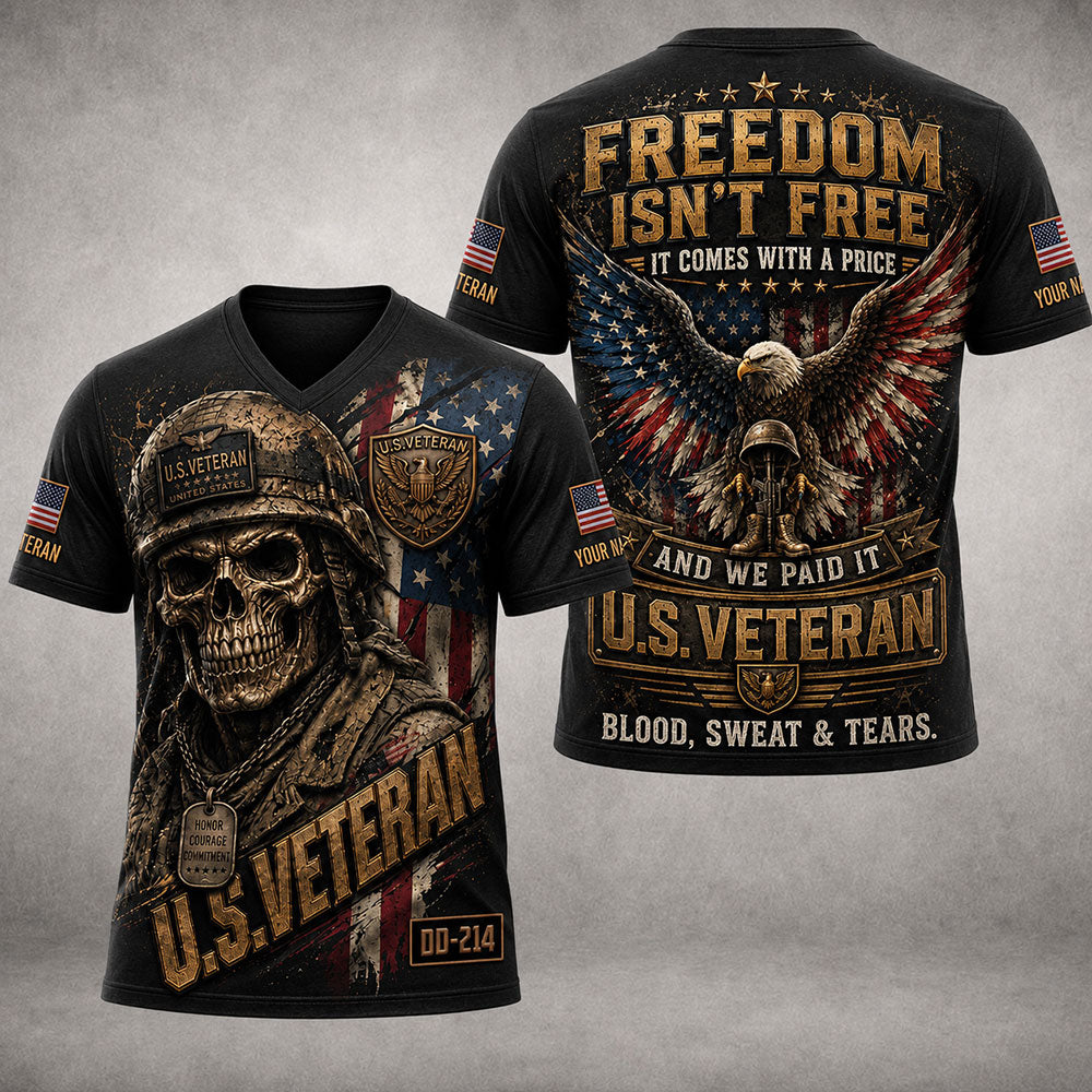 Personalized U.S. Veteran DD-214– Freedom Isn’t Free Patriotic VTTHB00008