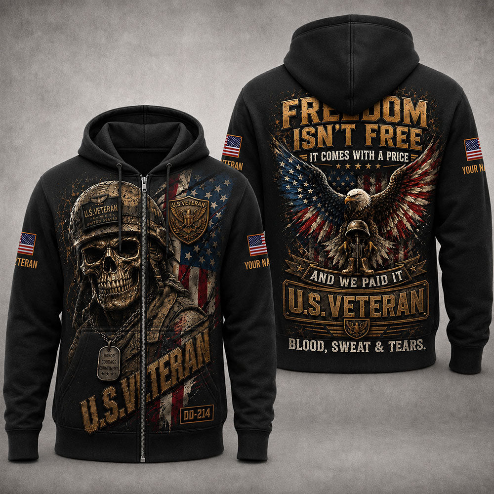 Personalized U.S. Veteran DD-214– Freedom Isn’t Free Patriotic VTTHB00008