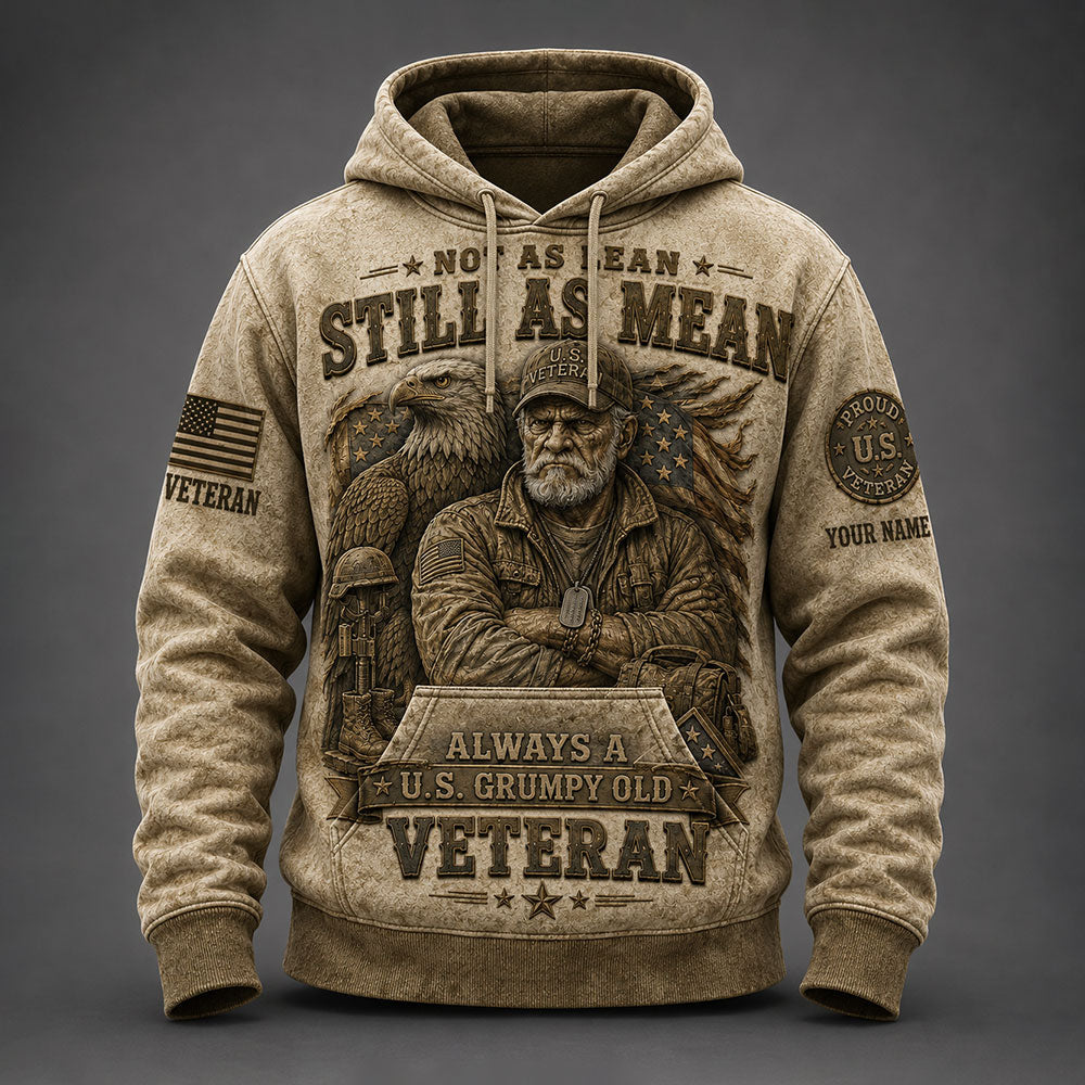 Personalized Grumpy Old U.S. Veteran – Bald Eagle Patriotic VTTHB00009
