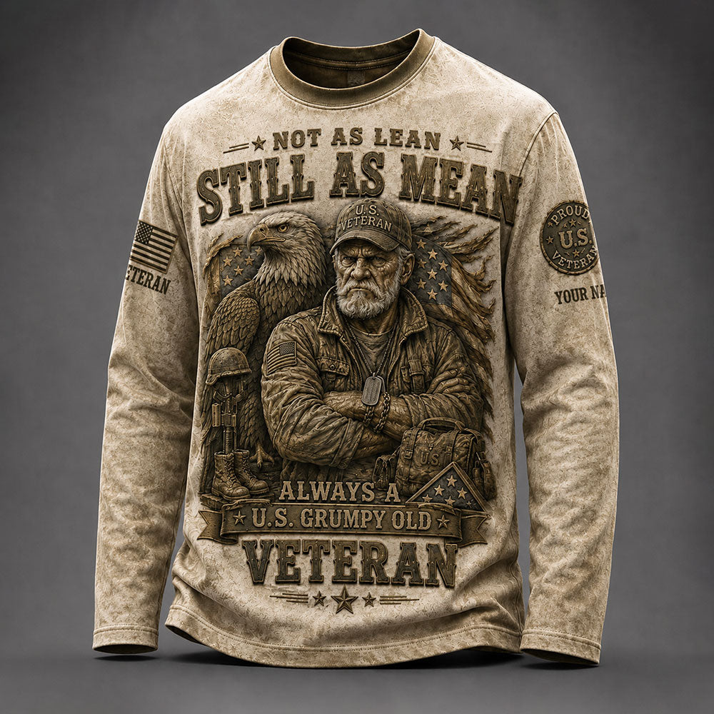 Personalized Grumpy Old U.S. Veteran – Bald Eagle Patriotic VTTHB00009
