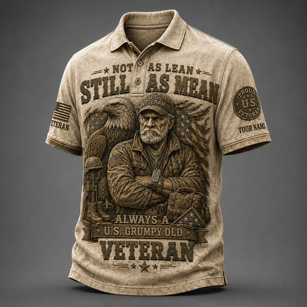 Personalized Grumpy Old U.S. Veteran – Bald Eagle Patriotic VTTHB00009