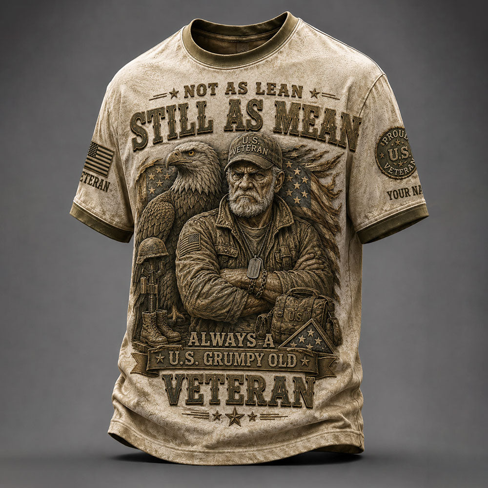 Personalized Grumpy Old U.S. Veteran – Bald Eagle Patriotic VTTHB00009