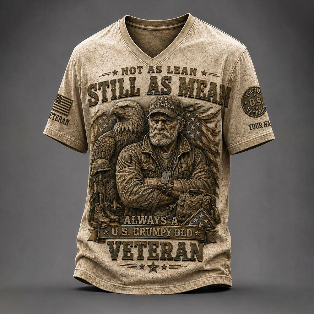 Personalized Grumpy Old U.S. Veteran – Bald Eagle Patriotic VTTHB00009