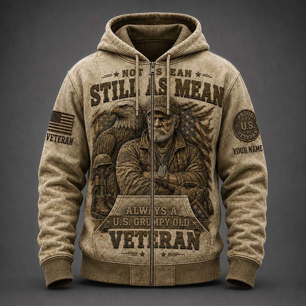 Personalized Grumpy Old U.S. Veteran – Bald Eagle Patriotic VTTHB00009