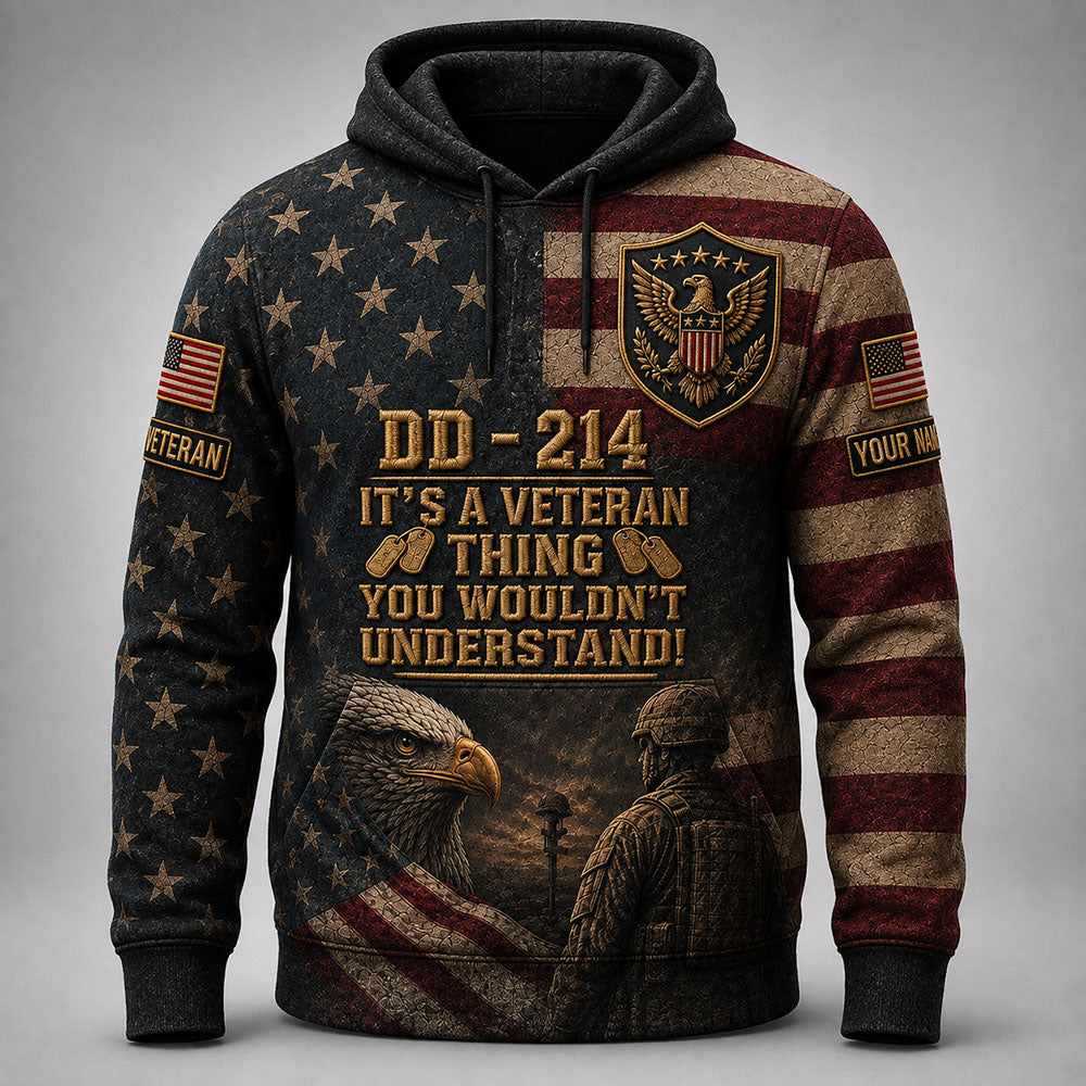 Personalized U.S. Veteran DD-214 T-Shirt – It’s a Veteran Thing VTTHB00012