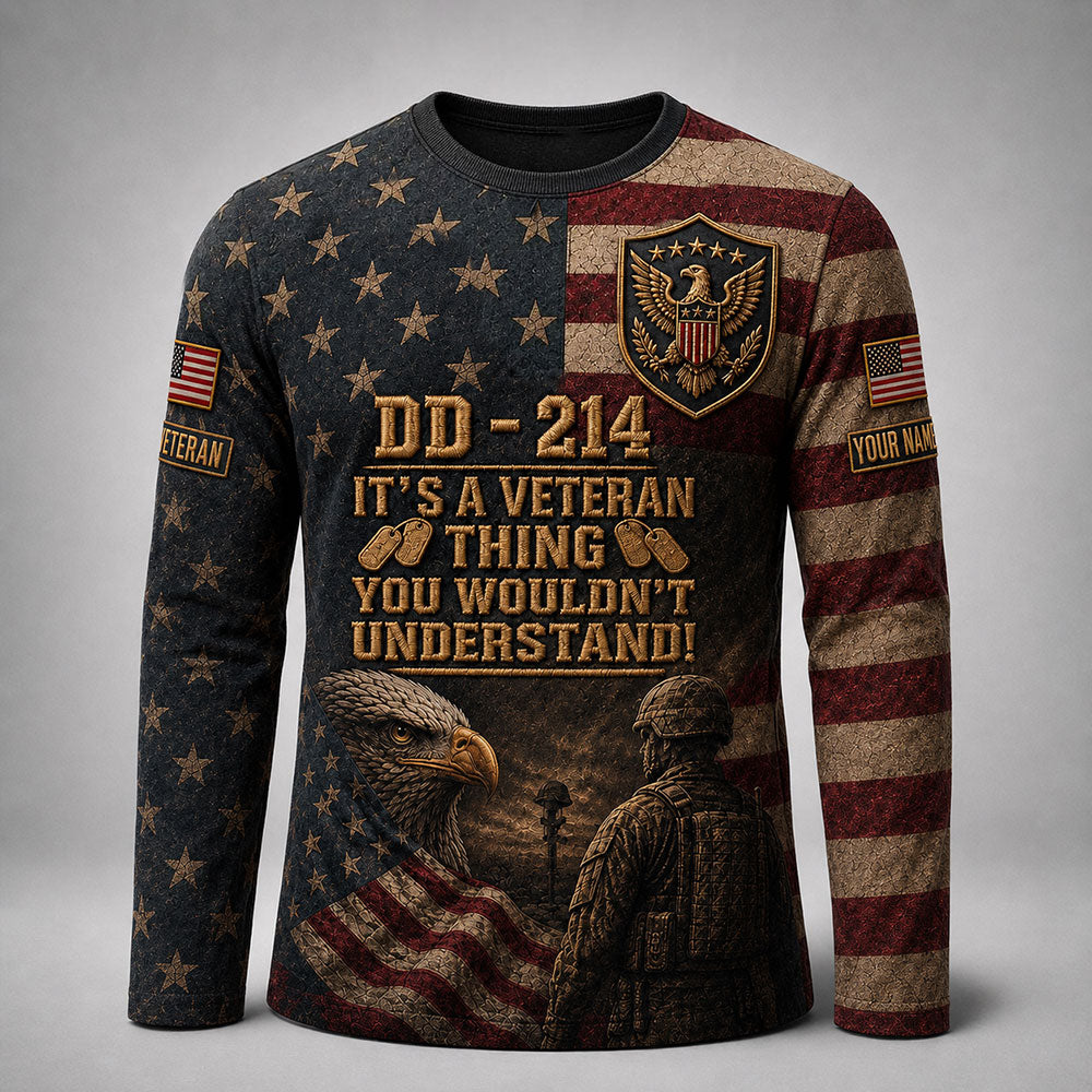 Personalized U.S. Veteran DD-214 T-Shirt – It’s a Veteran Thing VTTHB00012