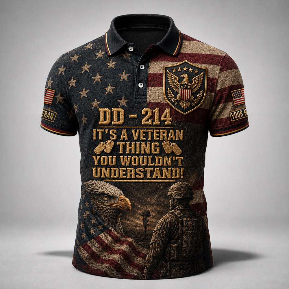 Personalized U.S. Veteran DD-214 T-Shirt – It’s a Veteran Thing VTTHB00012