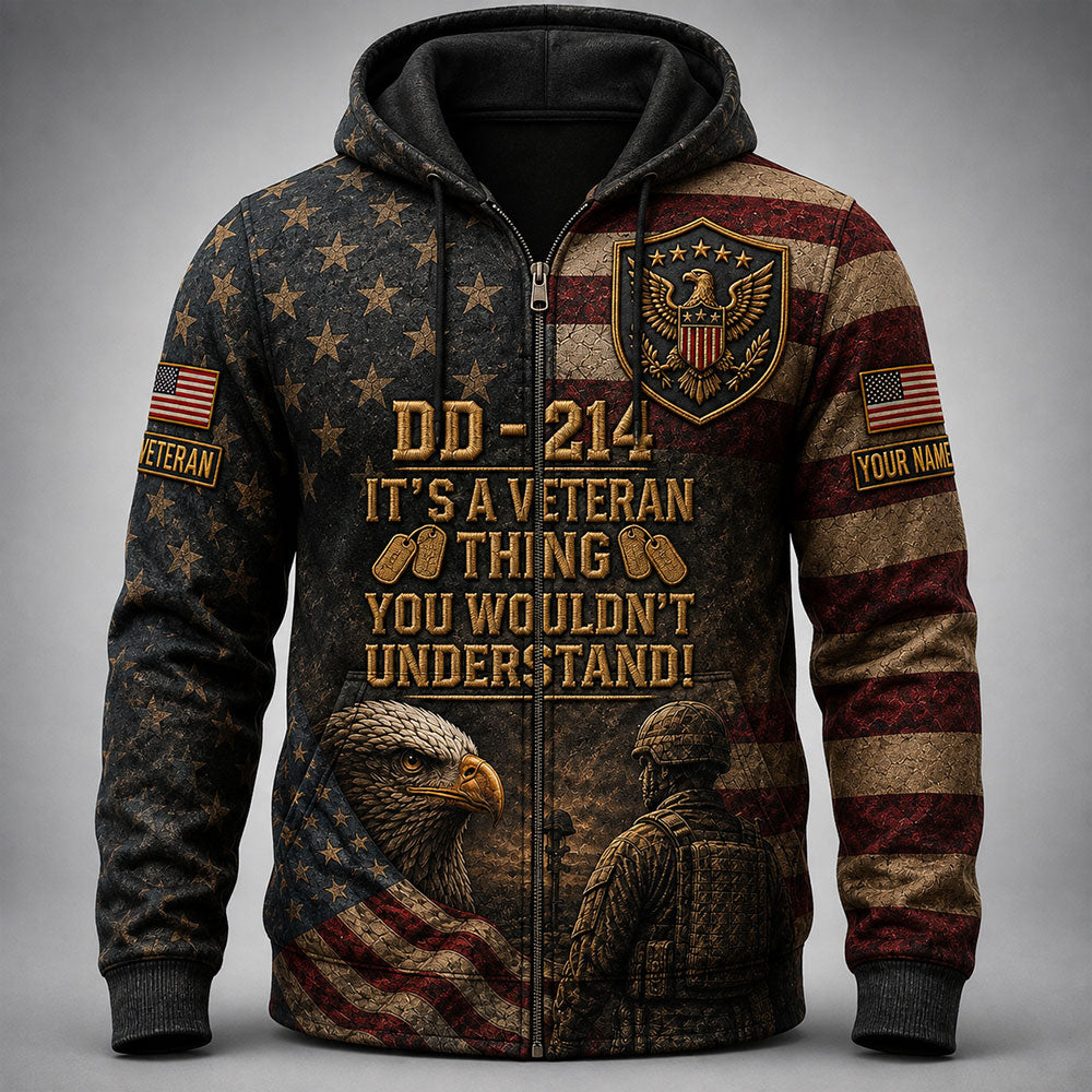 Personalized U.S. Veteran DD-214 T-Shirt – It’s a Veteran Thing VTTHB00012
