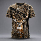 Personalized Whitetail Deer Hunting T-Shirt – Multicolor Camo Hunter Shirt VTTHB00013
