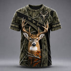 Personalized Whitetail Deer Hunting T-Shirt – Multicolor Camo Hunter Shirt VTTHB00013