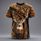 Personalized Whitetail Deer Hunting T-Shirt – Multicolor Camo Hunter Shirt VTTHB00013