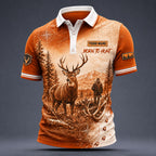Personalized Deer Hunting Polo Shirt – Born to Hunt VTTHB00014