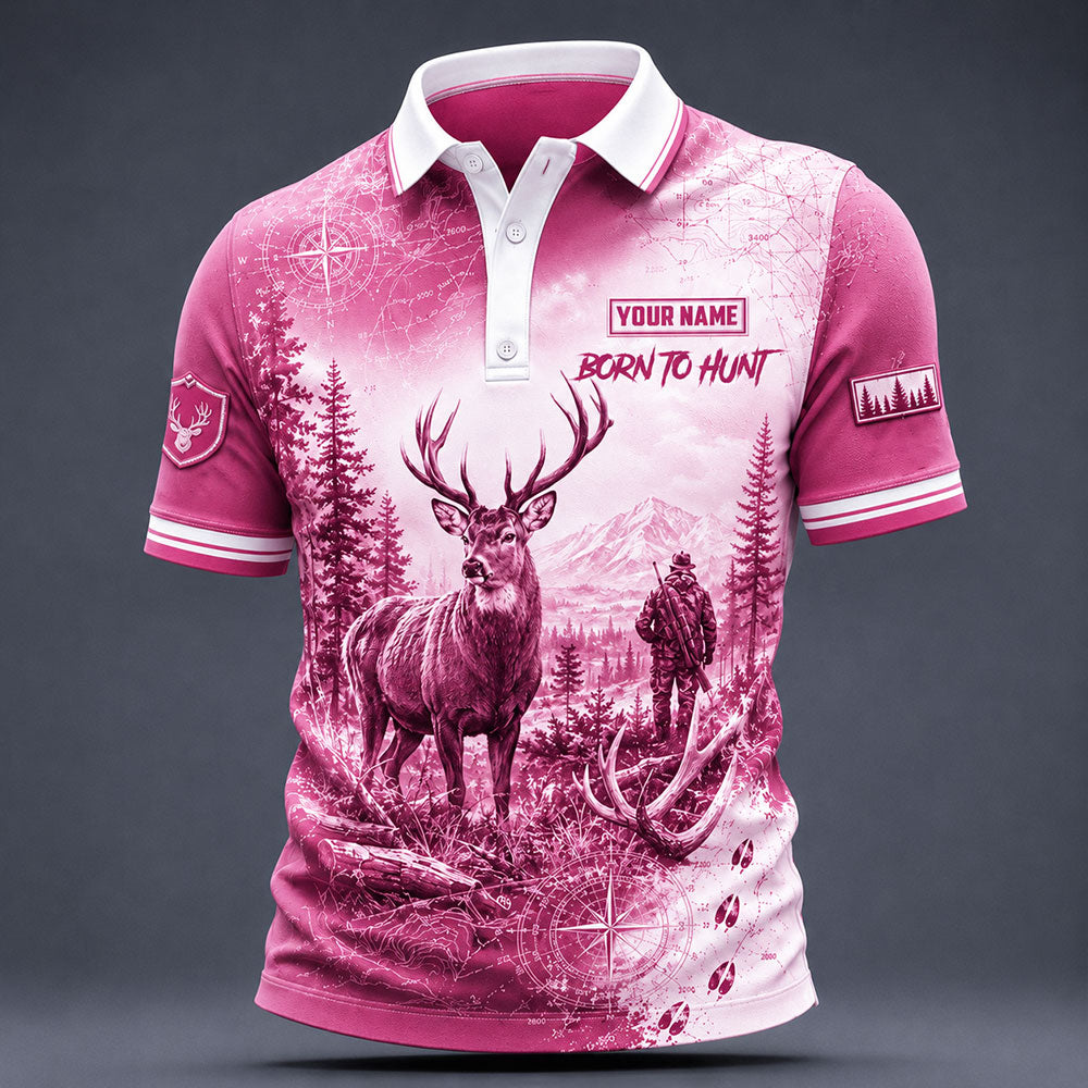 Personalized Deer Hunting Polo Shirt – Born to Hunt VTTHB00014