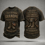 Veteran Grandpa Protector T-Shirt – Proud to Protect My Grandkids VTTHB00015