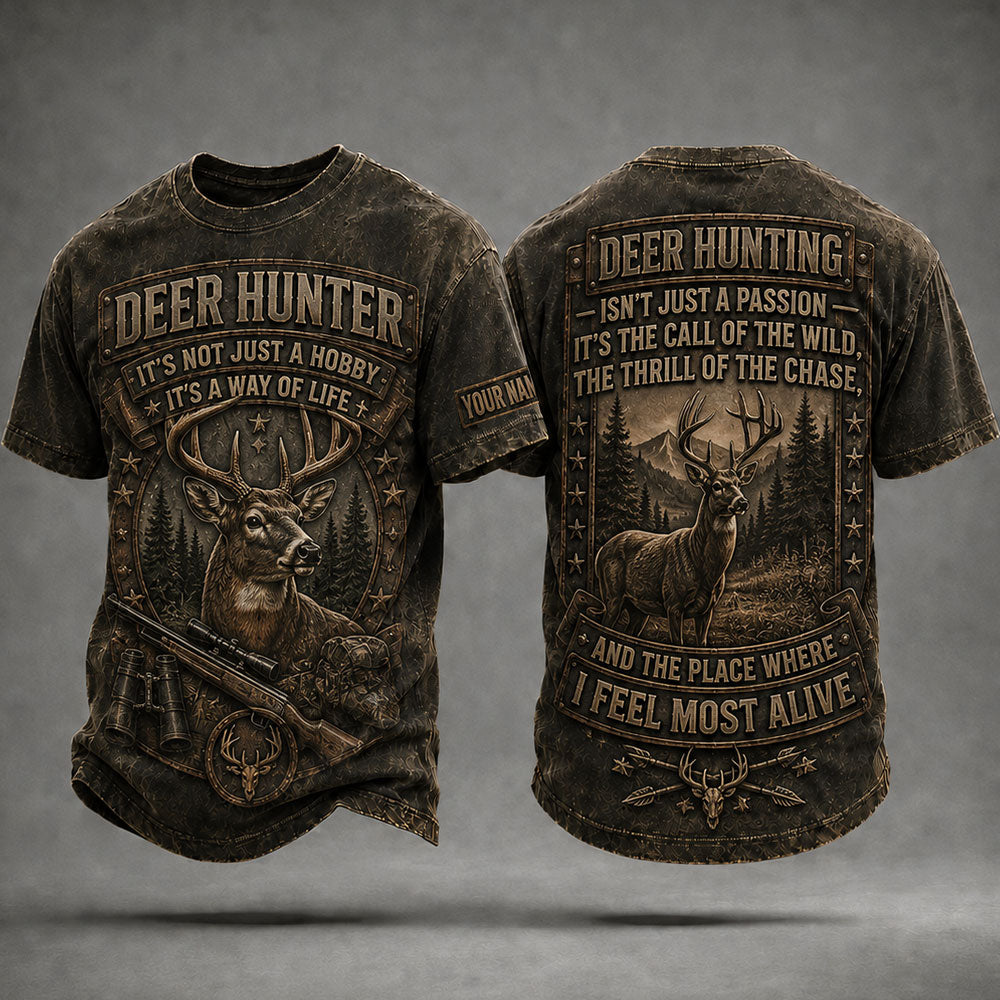 Deer Hunter T-Shirt – Whitetail Hunting Gift for Men VTTHB00016
