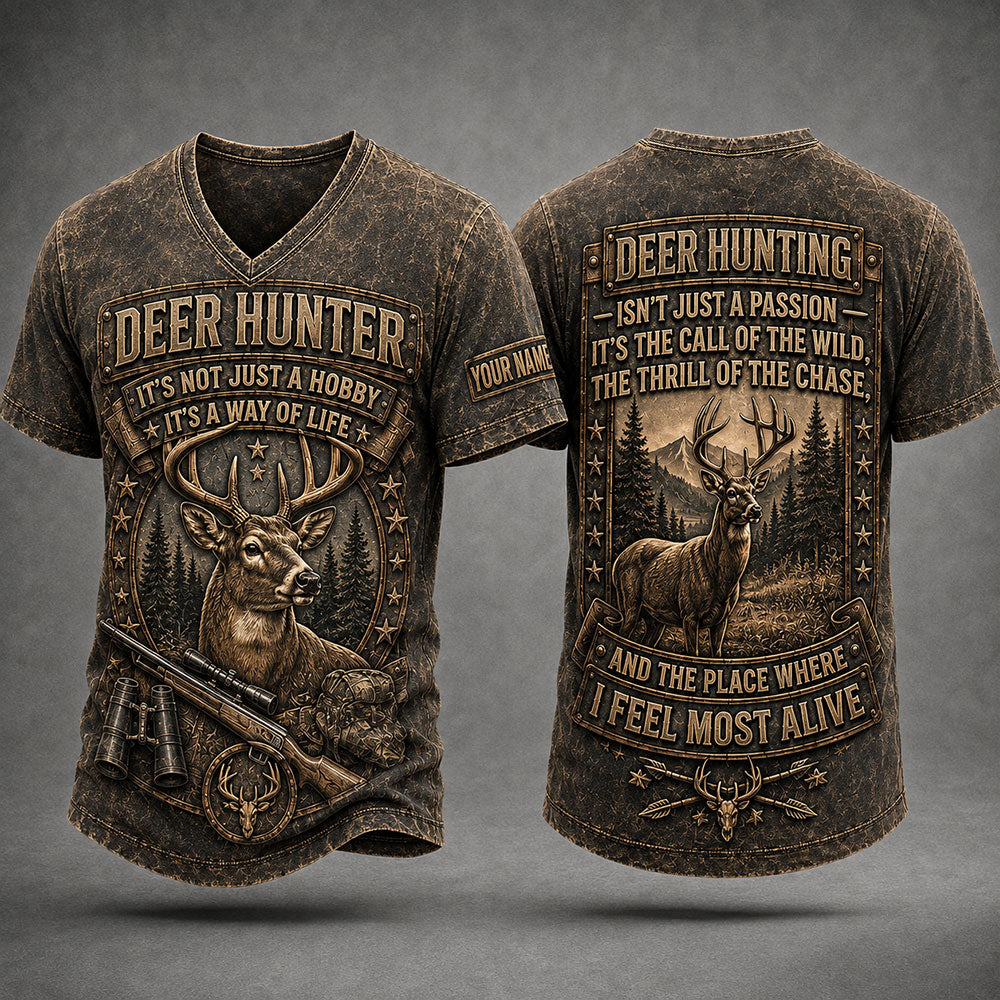 Deer Hunter T-Shirt – Whitetail Hunting Gift for Men VTTHB00016