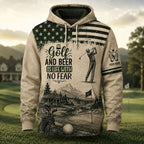 Golf & Beer Is Life With No Fear – Personalized Golfer T-Shirt VTTHB00021