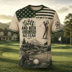 Golf & Beer Is Life With No Fear – Personalized Golfer T-Shirt VTTHB00021