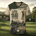 Golf & Beer Is Life With No Fear – Personalized Golfer T-Shirt VTTHB00021
