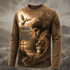 Be Strong and Courageous – Jesus & Lion Christian T-Shirt VTTHB00022