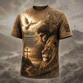 Be Strong and Courageous – Jesus & Lion Christian T-Shirt VTTHB00022
