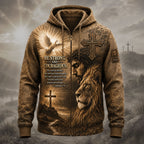 Be Strong and Courageous – Jesus & Lion Christian T-Shirt VTTHB00022