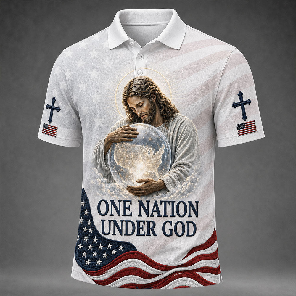 One Nation Under God Christian T-Shirt – Jesus Patriotic American Shirt VTTHB00023