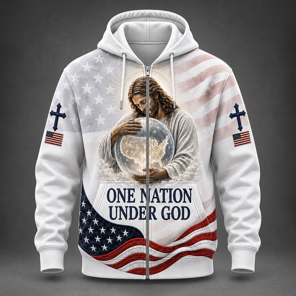One Nation Under God Christian T-Shirt – Jesus Patriotic American Shirt VTTHB00023