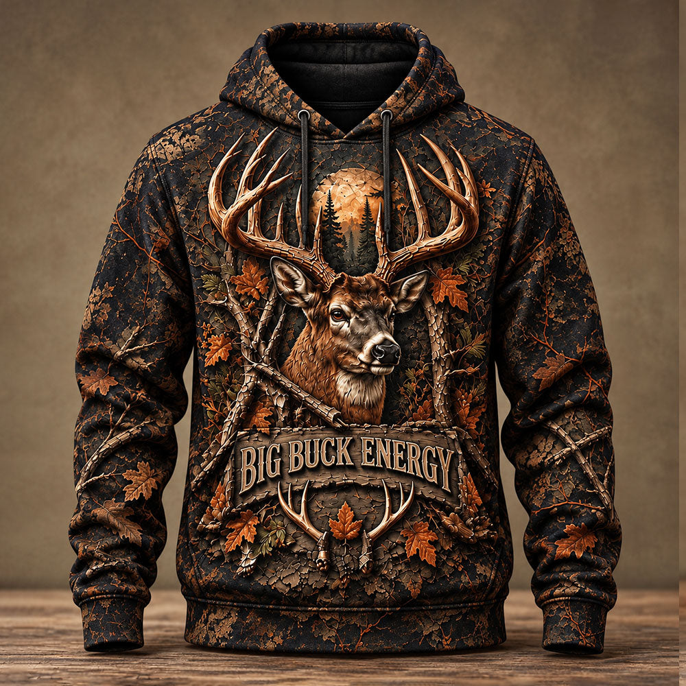 Big Buck Energy Camo Tshirt – Personalized Whitetail Hunter Shirt VTTHB00027