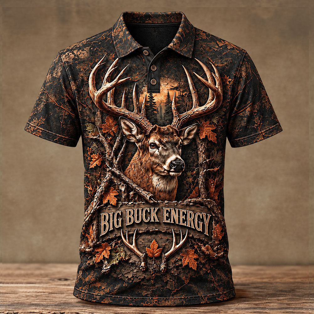 Big Buck Energy Camo Tshirt – Personalized Whitetail Hunter Shirt VTTHB00027