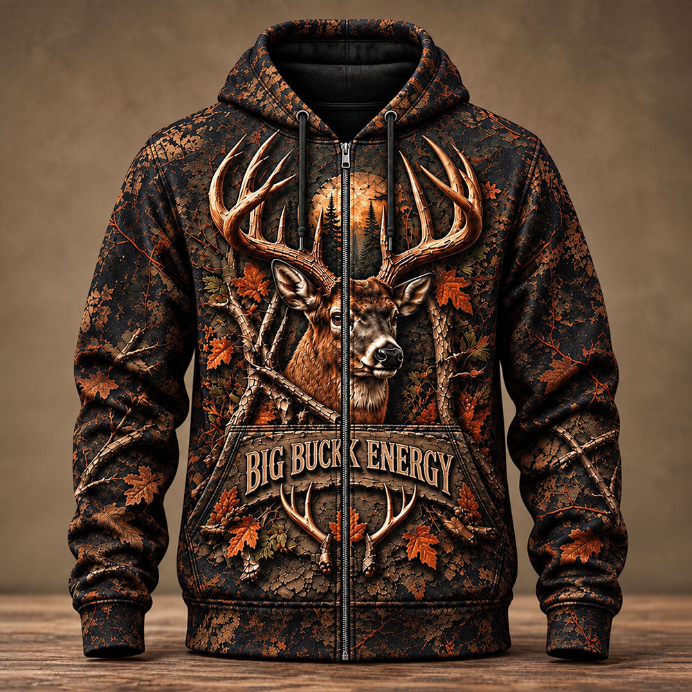 Big Buck Energy Camo Tshirt – Personalized Whitetail Hunter Shirt VTTHB00027