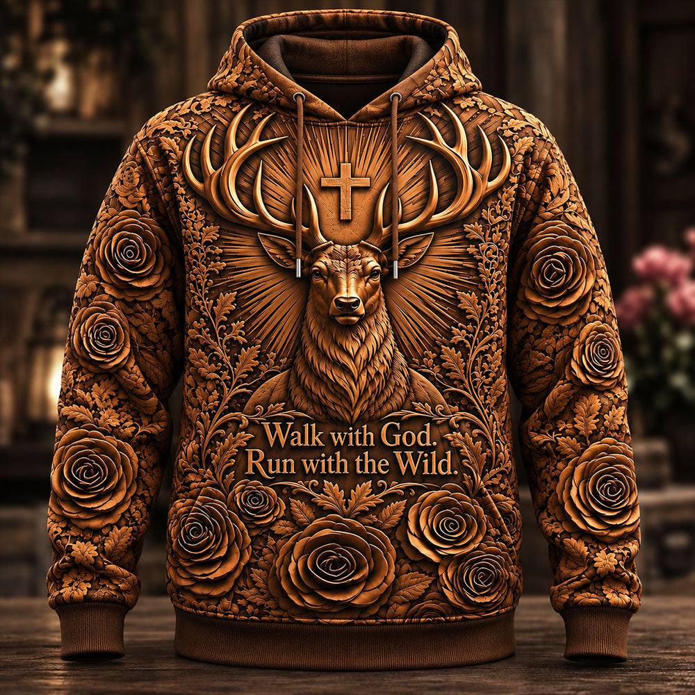 Walk with God, Run with the Wild – Whitetail Faith T-Shirt VTTHB00030