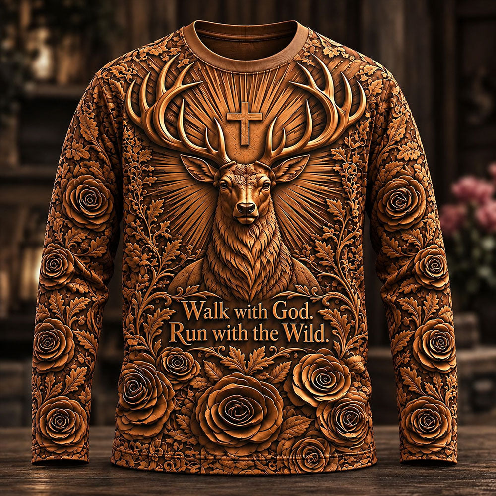 Walk with God, Run with the Wild – Whitetail Faith T-Shirt VTTHB00030
