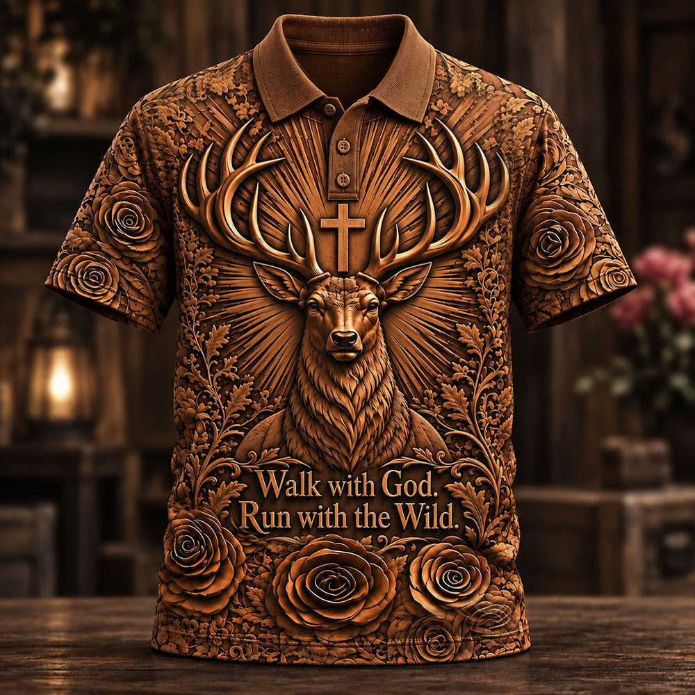 Walk with God, Run with the Wild – Whitetail Faith T-Shirt VTTHB00030