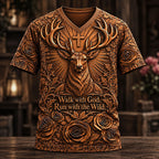 Walk with God, Run with the Wild – Whitetail Faith T-Shirt VTTHB00030